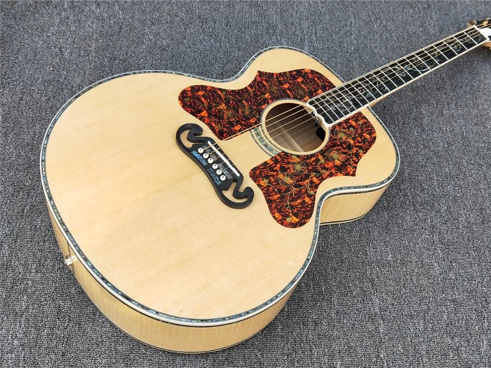 Abalone inlays 43 ' G200 classical acoustic Guitar,Ebony fret board,Solid spruce top,Tiger Flame Maple back G200 acousti