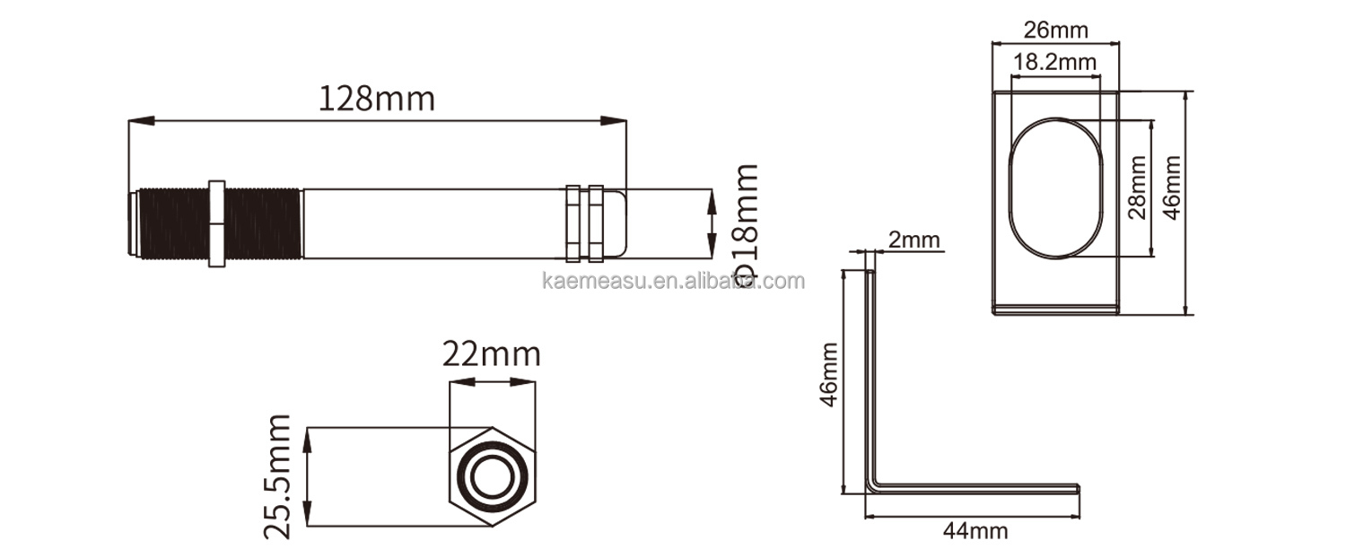 kaemeasu Contactless Laser Infrared Temperature Sensor DC 9~24V Transmitter 304 Stainless For Industry -50~500℃