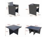 Luxury Modern Patio Garden Furniture Black Rattan Outdoor Sofa Coffee Table Set