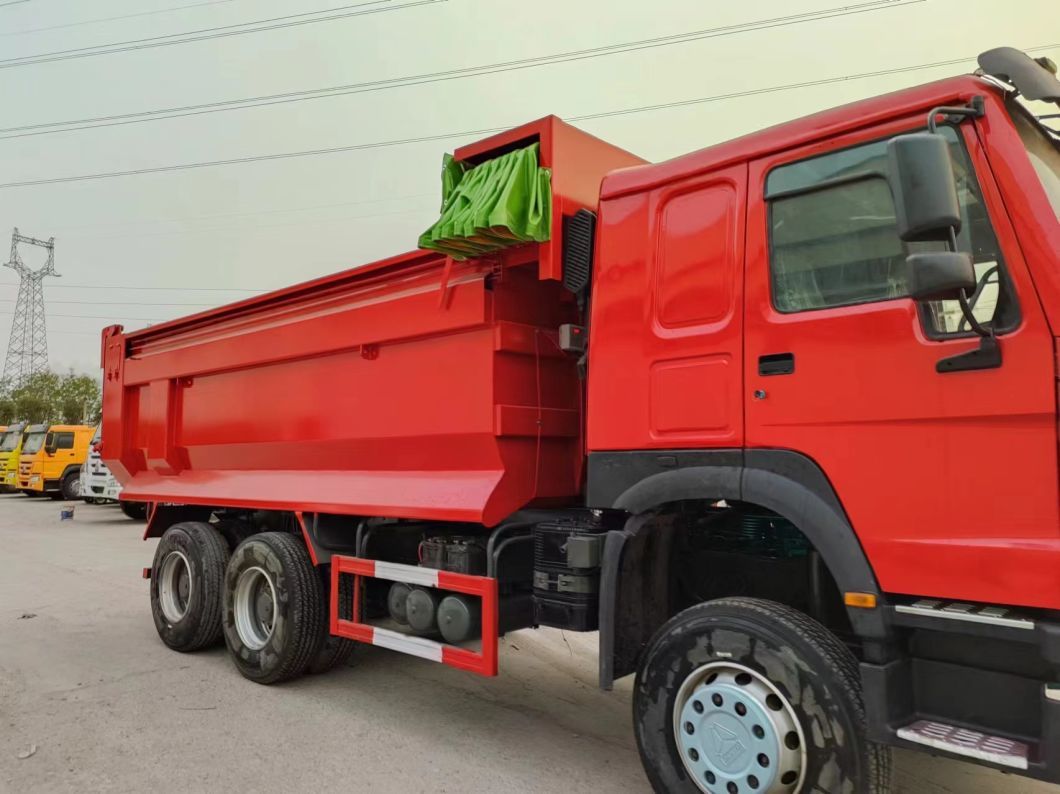 Red U-Type Dump Truck Sinotruck HOWO 6*4 Dump Truck Secondhand Truck 10tires