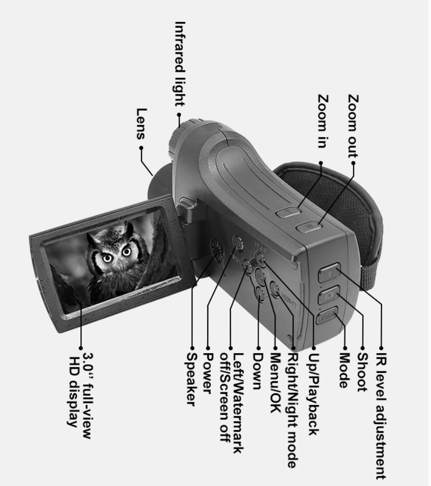 4K HD Video Handheld Night Vision 8X Digital Zoom Long Distance