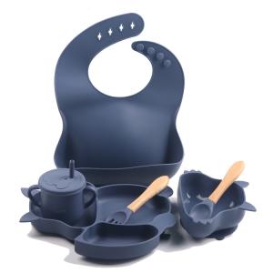 Quality Dark Blue Silicone Weaning Set Customized Silicone Products Durable wholesale