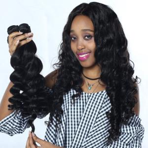 Quality Human Hair Extension Real Human Hair Loose Wave Bundle 1B wholesale