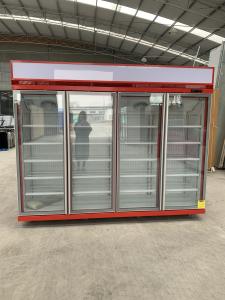 Quality Red Four Glass Door R290 Drink Display Chiller With SECOP Compressor wholesale
