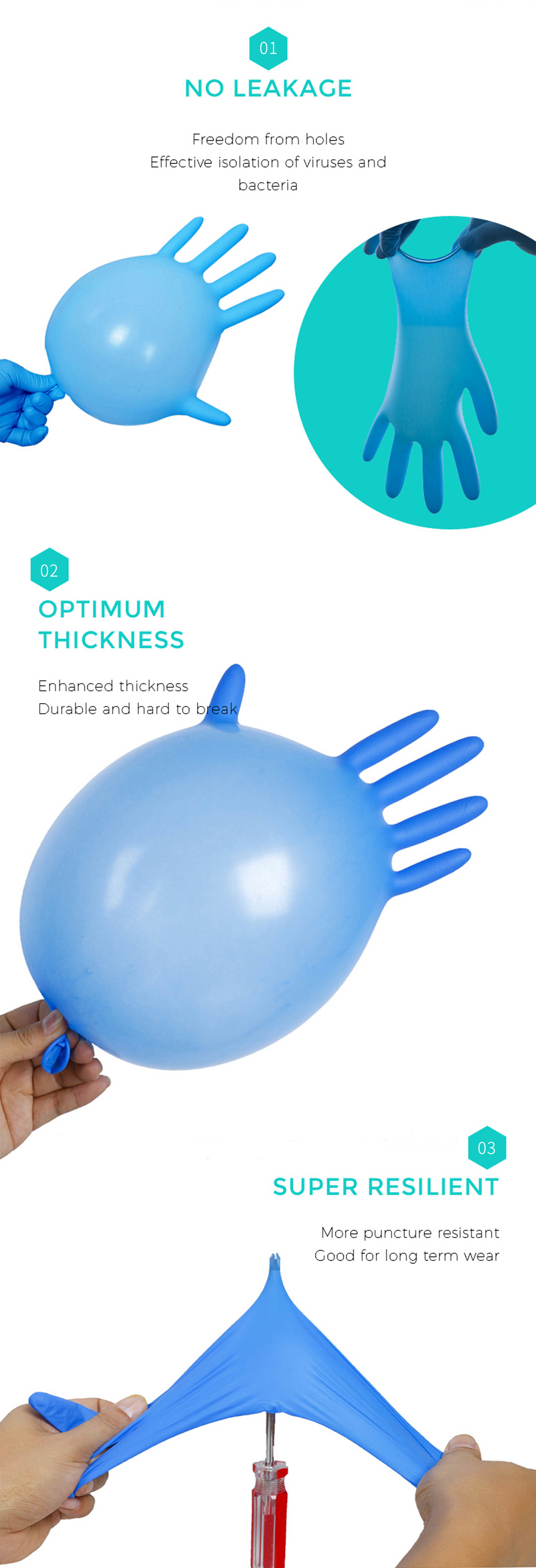 ISO CE 240mm Mechanics Disposable Nitrile Gloves Bulk Chemical Protective