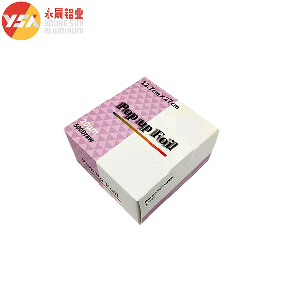 18mic * 15cm Pop Up Aluminum Foil Sheets Embossed With Customized Pakaging Box