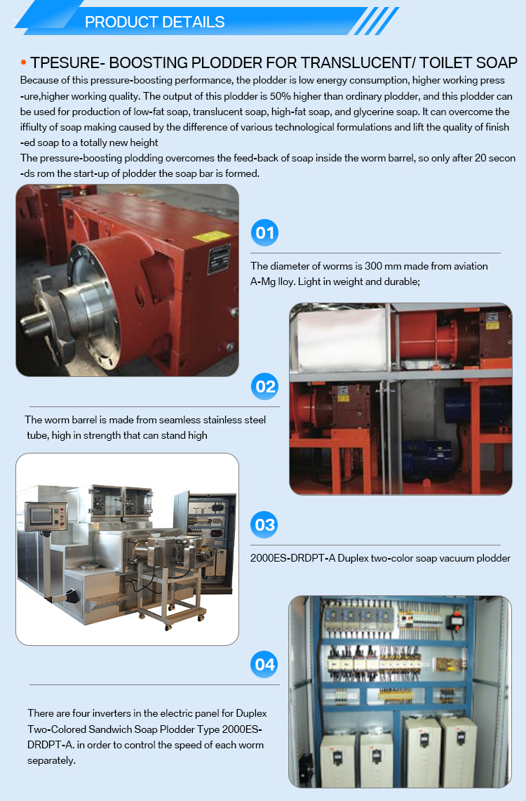 Stainless Steel Soap Bar Plodder And Cutter Machine For Soap Production