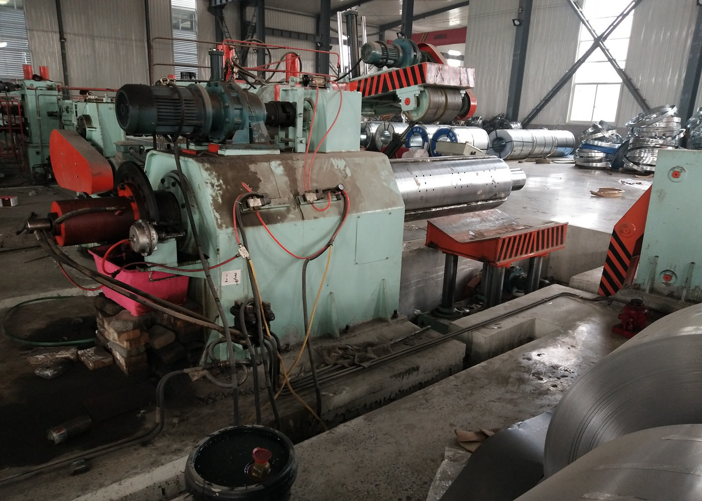 21 Strips Carbon Steel Coil Slitting Line Automatic Hydraulic / Semi Automatic
