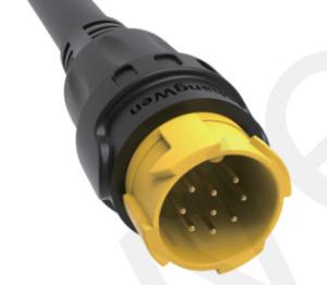 Quality M19 Connector 9pin Yellow 5A Solder Overmolded Aluminum Alloy Shell Nylon IP67 wholesale