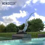 Hotel Lobby Metal Art Abstract Sea Waves Stainless Steel Outdoor Sculpture