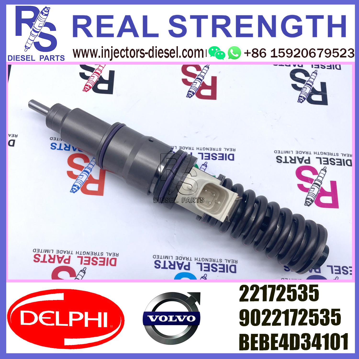 DELPHI 4pin injector 22172535 Diesel pump Injector V-O-L-V 9022172535 BEBE4D34101 E3.27 for V-O-L-V D12 3150