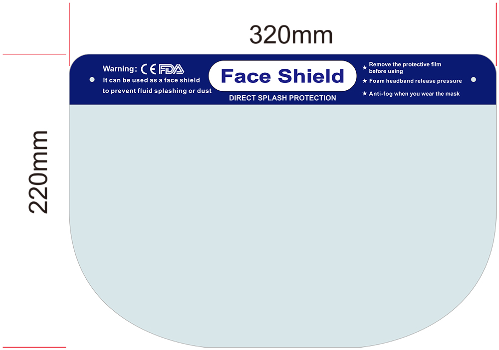 Polycarbonate Clear Plastic Face Shield High Safety Large Viewing Angle Custom