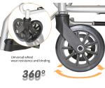 Aluminium Travel ISO 13485 12.5KG Lightweight Manual Wheelchair