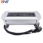Office desk connection box / aluminum manual flip up table socket