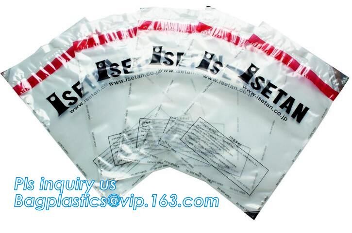 Opaque Tamper Evident Sealing Plastic Bank Money Steb Security Bag / Custom Self Adhesive Plastic Courier Bag, bagease
