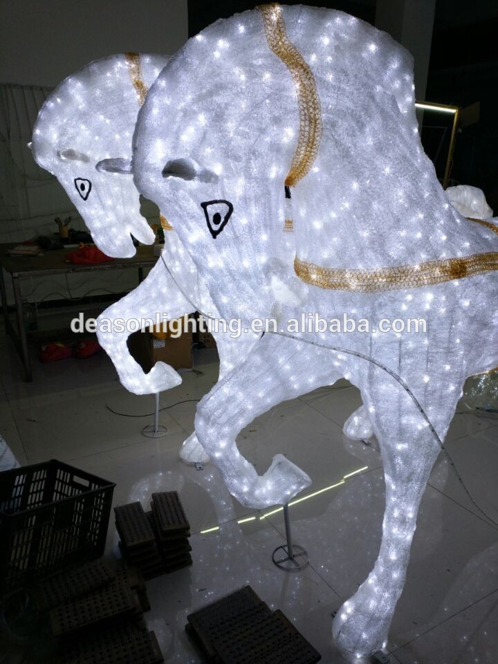Led christmas horse carriage cinderella carriage