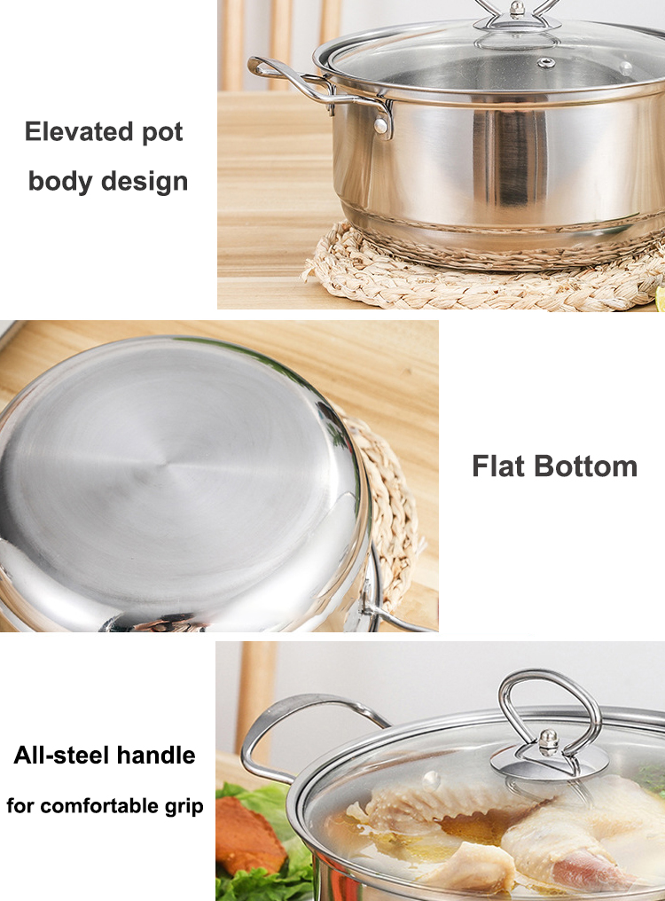 Hot Selling Cookware Set 5 PCS Stainless Steel Cookware Cook Pot Cooking Pot Set With SS Handle