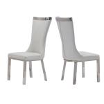 Luxury Chrome SS Dining Chairs softness Upholstered Dining Room Chair