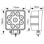 5 Inch Square 27W LED Work Light