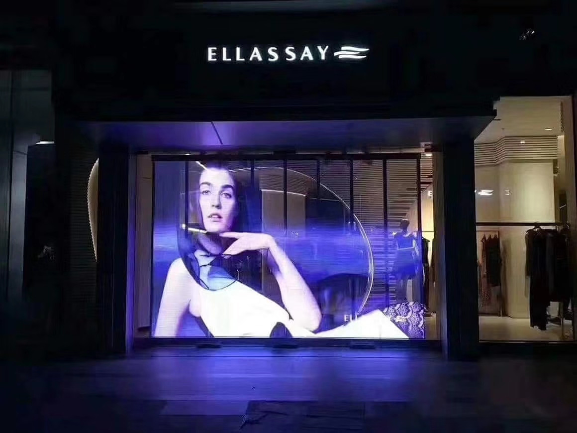 High Brightness 6000cd Thin Flexible Led Screen Glass Led Display 160/160