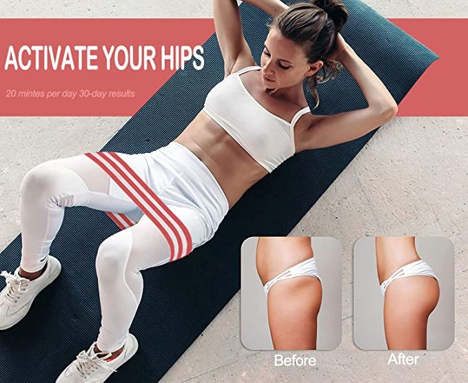 Fabric Cloth 30LB to 60LB Anti Slip Silicone Exercise Resistance Bands For Women Butt And Legs Working Out