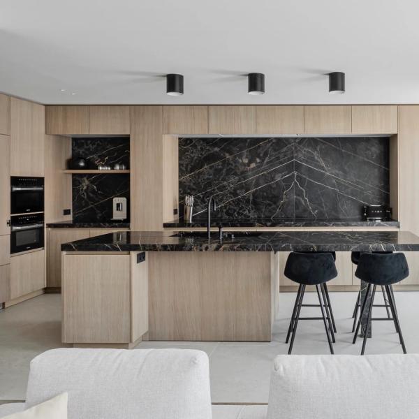 Wood Luxury Full Luxury Kitchen Cabinet Custom Modern Designs Wood Veneer