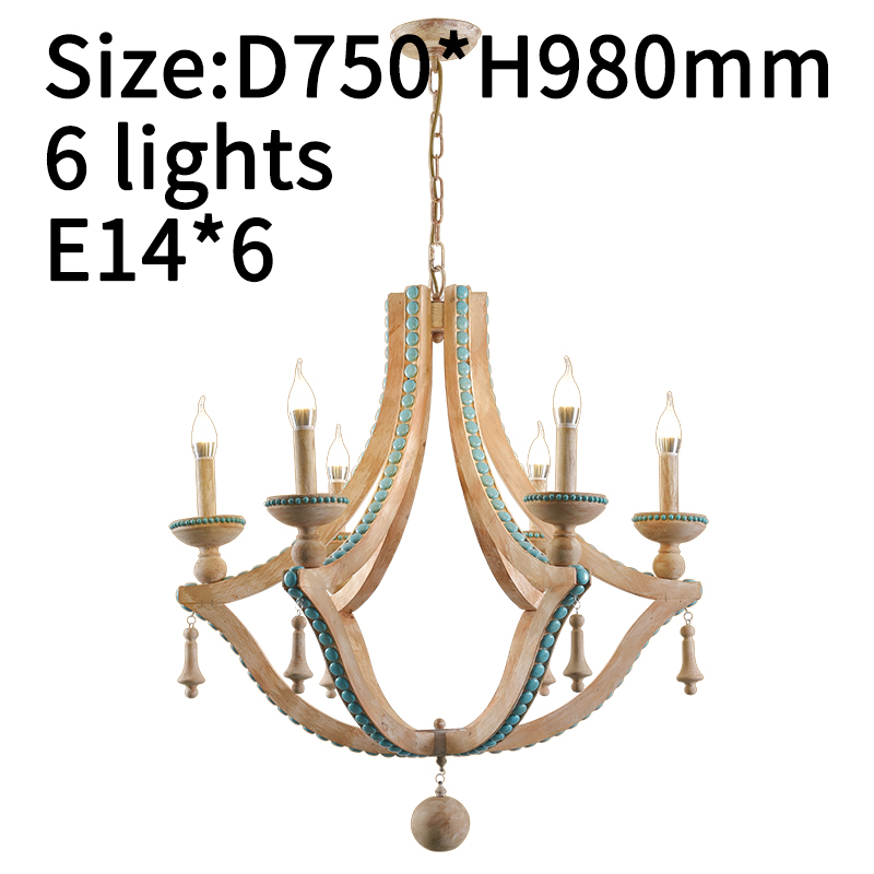 Solid wood chandeliers nordic turquoise lighting loft decor living room coolest chandelier(WH-CI-150)