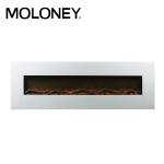 60inch White Painted Glassmodern Electric Fires Wall Mounted Classic Flame