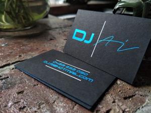Quality Customized Blue and SIlver Foil Stamped Business Cards With Blue Foil Edge wholesale