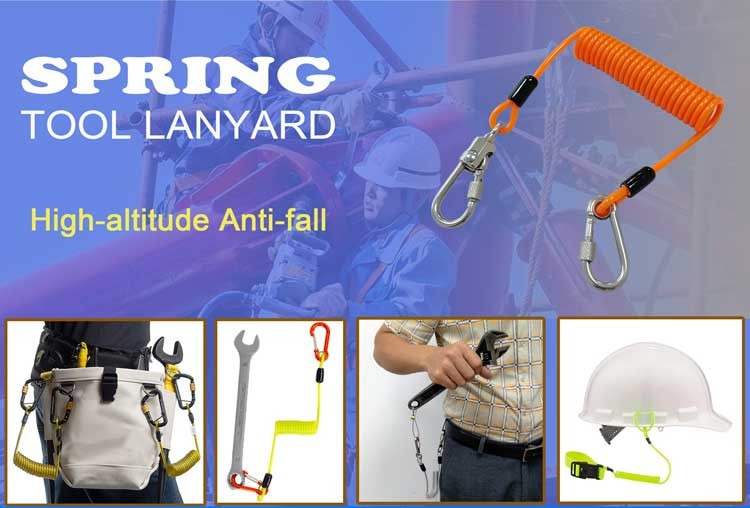 Multicolor Theft Proof Spring Coil Cord Keychain / Safety Fishing Ropes