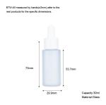 30ml Frosted Cosmetic Dropper Bottles White Glass Bottle Packaging For Hair Oil