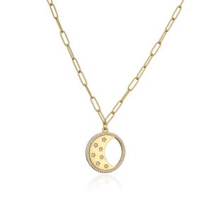 Quality OEM 24k Gold Jewelry Link Chain Paperclip Necklace Pendant For Women Lady Gift Collar wholesale