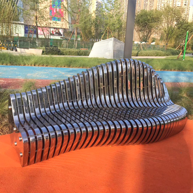 High end 2500mm 201 Stainless Steel Garden Benches