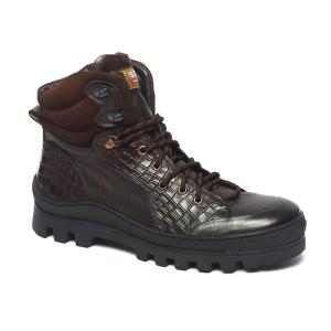 Quality Velvet Sock Dark Brown Lace Up Mens Leather Leisure Shoes wholesale