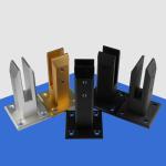 U Shape Aluminium Profile Extrusion Black Anodized Glass Stair Slot Welding Free