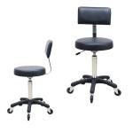 Black Bar Stool Seat Cushion Diameter 38.5cm Adjustable Gas Rod 200 Stroke PU