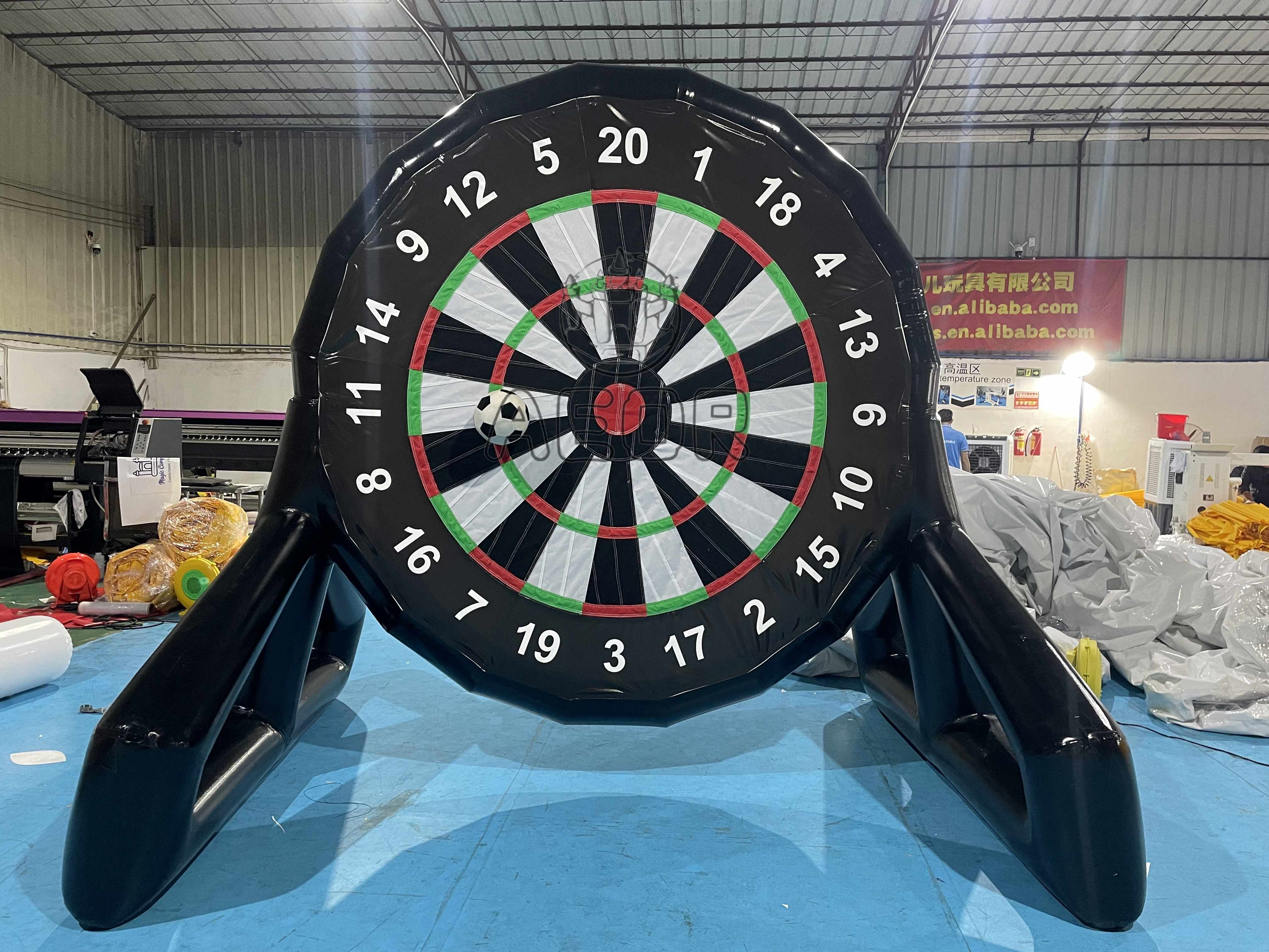 6ft PVC Inflatable Football Dart Board Blue Soccer Dart For Giant Yard Games