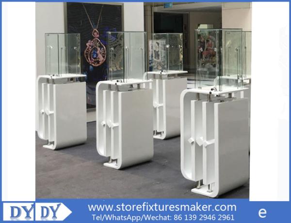 Cheap Oem manufacturing good price wooden glass white color perspex display stands with locks for sale