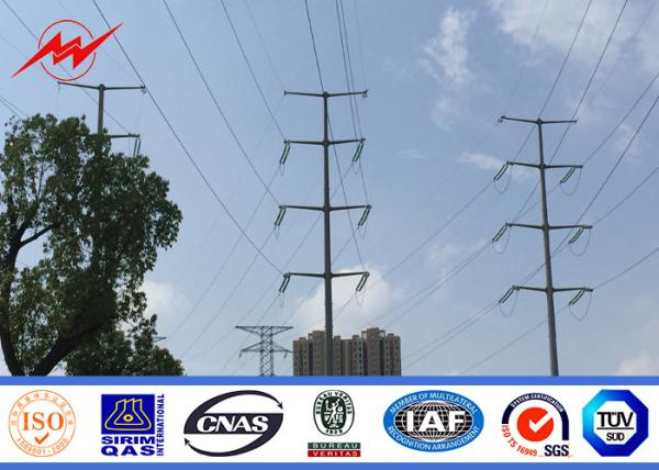 Construction Conical Steel Tubular Transmission Line Poles With ASTM A123