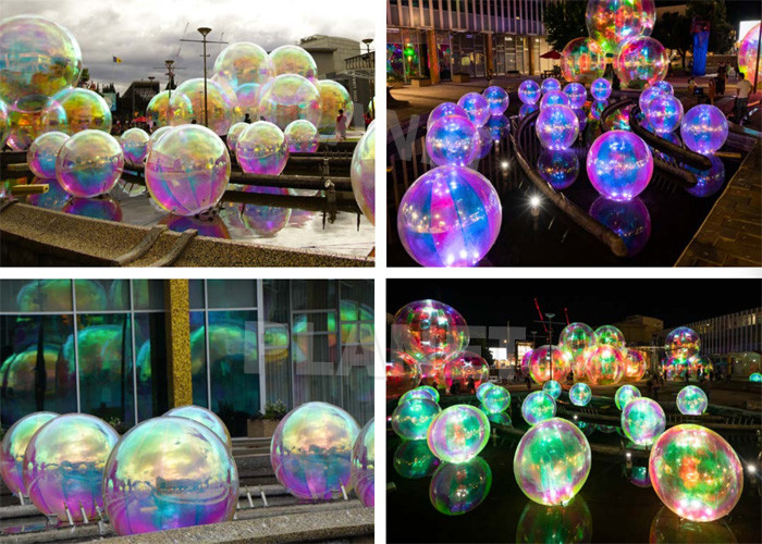 Customized Reflective Colorful Mirror Balloons Hanging Inflatable Mirror Ball