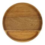 Home Anti Fall Round Bamboo Tray , Acacia Wood Serving Tray / Plate