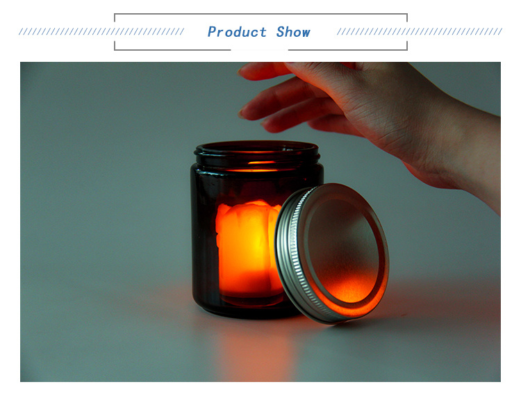 High Quality 2oz 4oz 8oz 16oz 32oz Round Amber Glass Packing Jar with Wooden Lids
