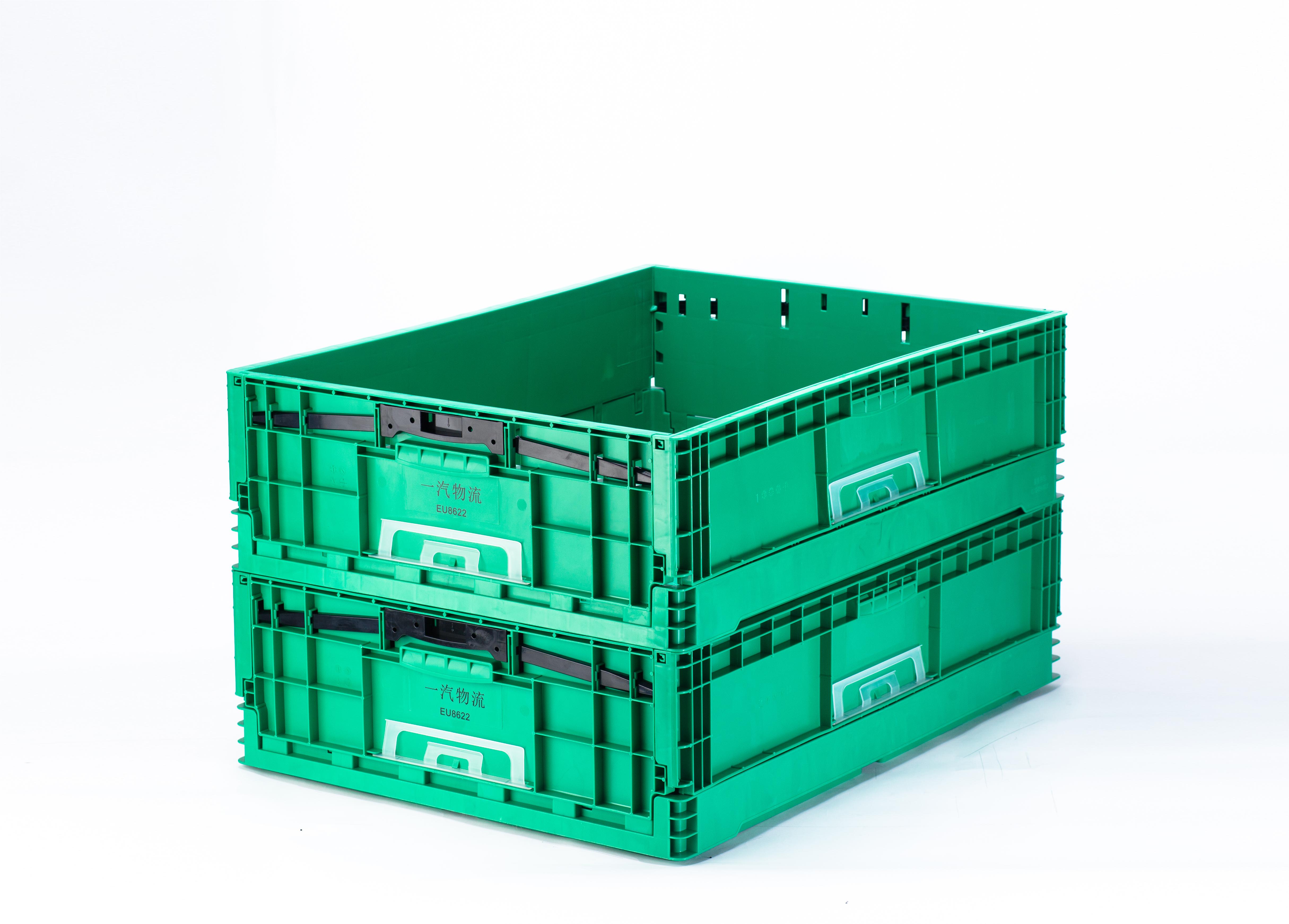 Customized Logo EU Plastic Storage Collapsible Turnover Crate for Moving and Storage