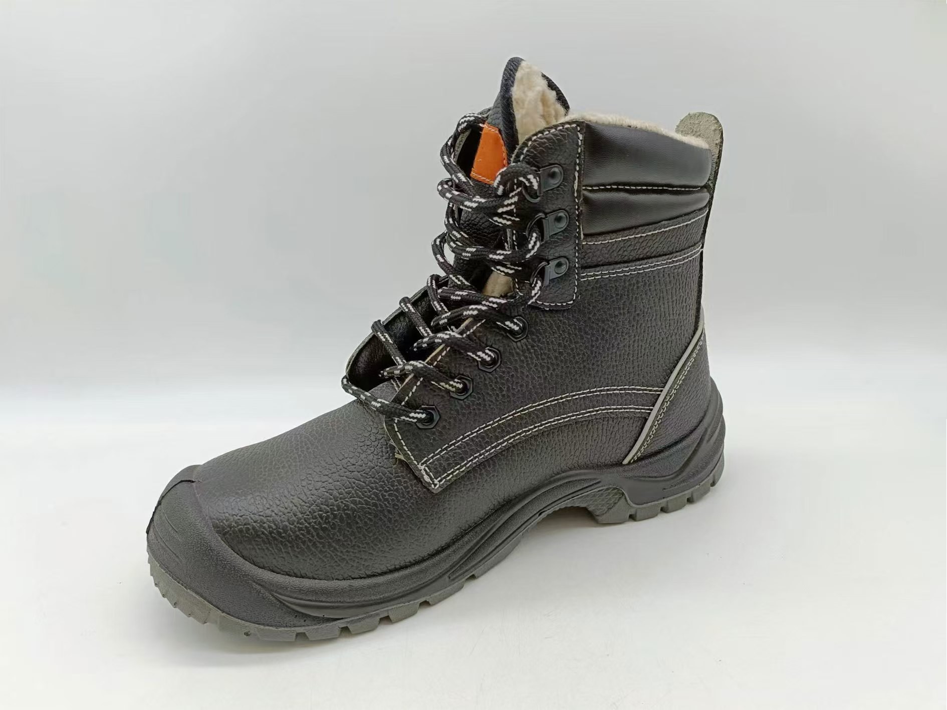 Brown Winter Safety Shoes Slip Resistant Steel Toe Insulated Work Boots