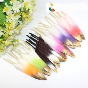 Quality 5-6inch Two Tones Millinery Feather , Colored Turkey Feathers For Fashionable Styles wholesale