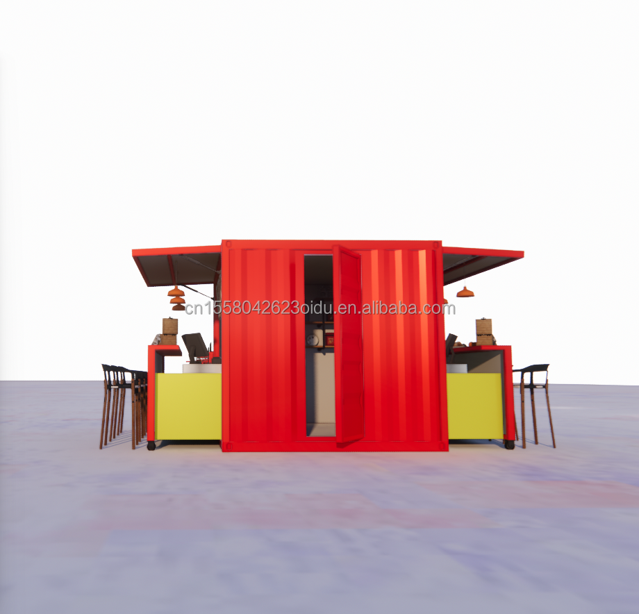 Modern Design Customized Color Foldable Movable Container Flat Pack for Coffee Shop Restaurant House Modular Kitchen