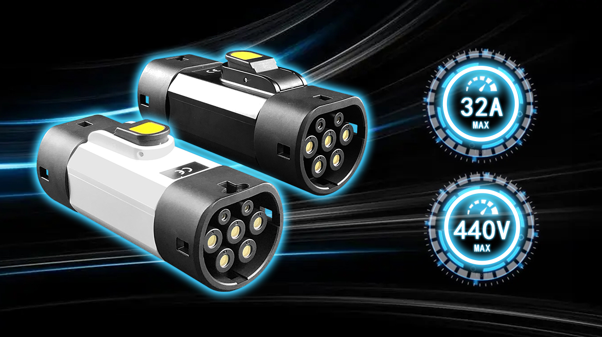 Qiaoyi GBT to Type2 22kw 380v AC Inlet Adapter for Electric Vehicles 32A Charging Connector Outlet Plug ev charger adaptor