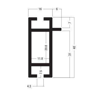 Quality Z4300 40x16MM Beam Extrusion,Aluminum 2 way system,Aluminum equipmen suit for tension lock wholesale