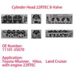 Toyota 2L 2LT 3L 5L Cylinder Heads for Crown Hiace Hilux Toyota 22RE 22RTEC