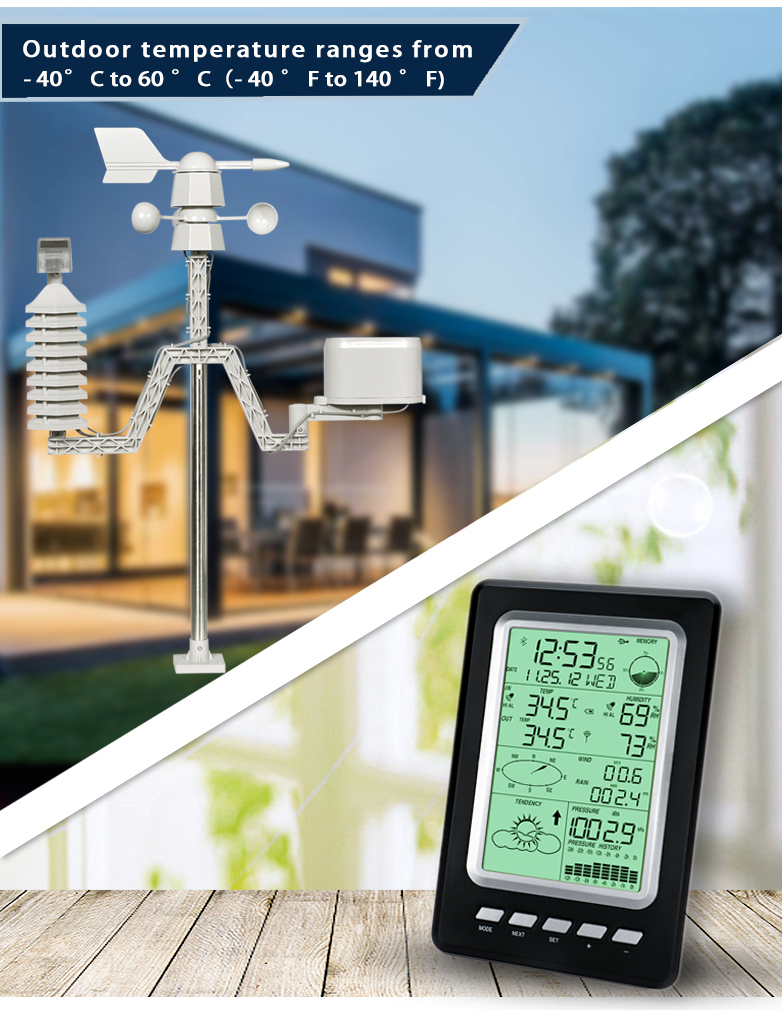 Home Solar Weather Station With Professional Anemometer And WiFi Forecast